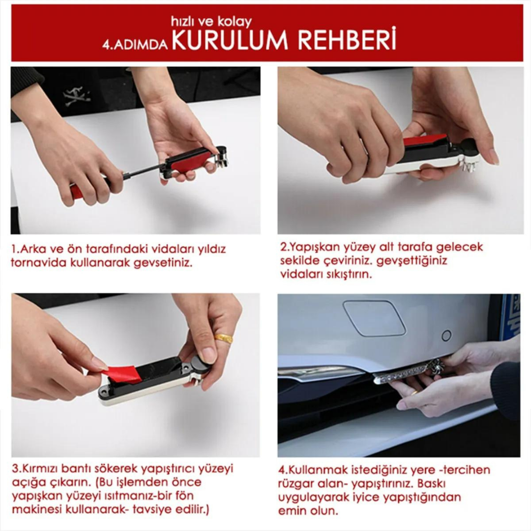 Araç Oto Rüzgar Enerjili Kablosuz 8 Ledli Gündüz Farı Araba Fırfırlı Elektriksiz Gündüz Ledi Lamba Su Geçirmez Renkli RGB image 7