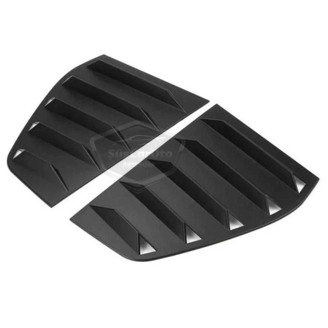 Vw Golf 6 2008-2012 Uyumlu Kelebek Cam Izgarası Kelebek Cam Vizörü Havalandırma Sağ Sol Takım Parlak Siyah image 5