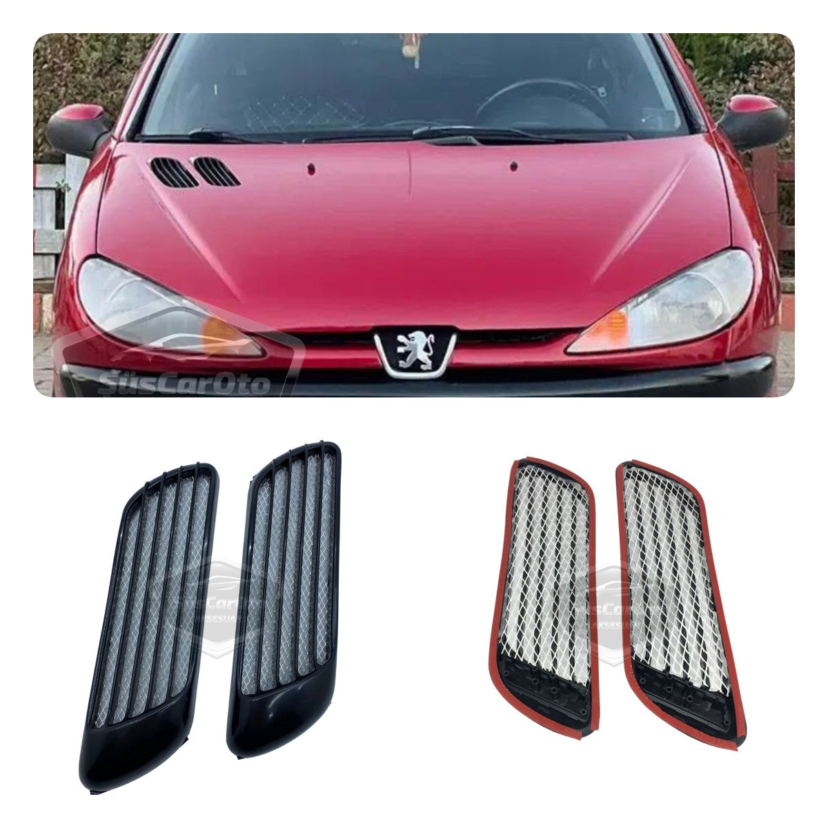 Üniversal Her Araca Uyumlu Kaput Üstü Havalandırma Izgarası Venti Universal Air Scoop Peugeot 206 Tip 2'li image 0
