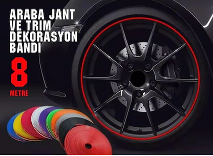 Carub Araba Jant Fitili Lastik Jant Trim Bandı 8 Metre TURUNCU image 3