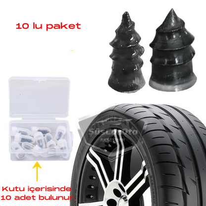 Motosiklet Araba Oto Lastik Tamir Kiti 10 Parça Kauçuk Vida Seti Kolay Vida Lastik Yaması image 2