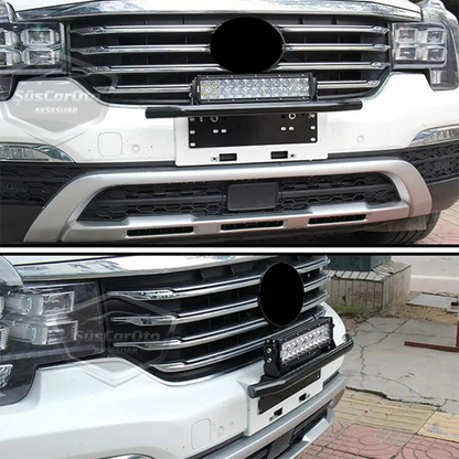 Her Araca Uyumlu Plaka Altlığı ve Koruma Demiri Sis Ayağı SUV 4X4 Off Road Led Montaj Braketi Plakalık Led Bağlantı Ayağı Krom image 9