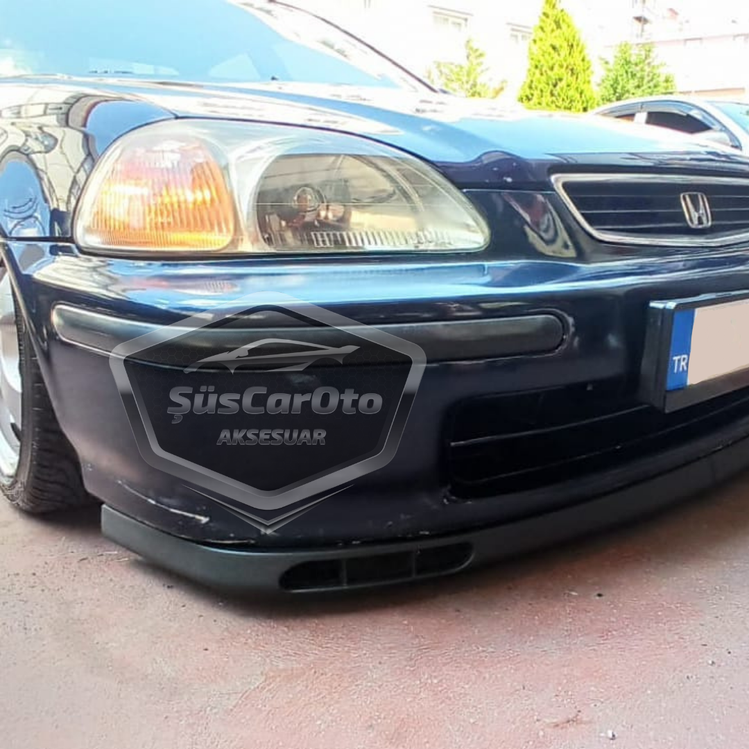 Honda Civic İES EK EJ 1996-2000 Uyumlu Üniversal Laguna Lip Esnek Ön Lip 2 Parça Tampon Altı Dil Karlık Ön Ek image 2
