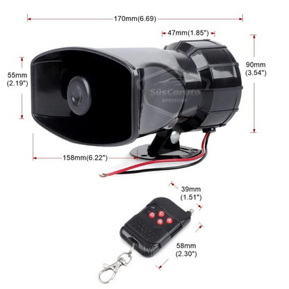 Her Araca Uyumlu Üniversal Uzaktan Kumandalı Siren 8 Farklı Siren Sesi Korna Güçlü Polis Sireni 12V 100W image 2