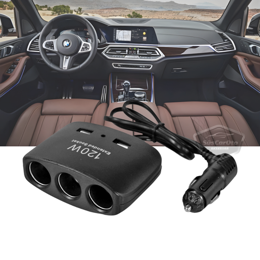 Üniversal 3 lü Çakmak Soketi 120W Çakmaklık Çoğaltıcı 2 Usb Araç Şarj Cihazı Çakmaklık Şarj Çakmak Çoklayıcı 12v/24v image 0
