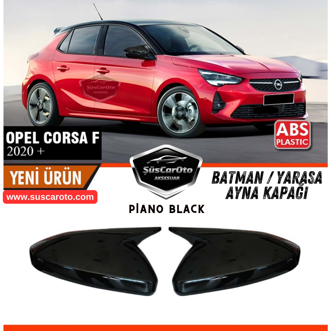 Opel Corsa F 2019 Sonrası Uyumlu Batman Yarasa Ayna Kapağı Piano Black ABS Plastik Sağ Sol Takım image 3