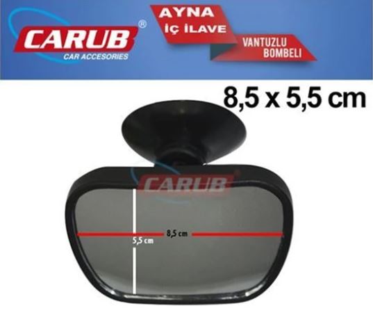 Carub İç Dikiz Aynası Vantuzlu Bombeli Oval 8.5 cm x 5.5 cm image 0