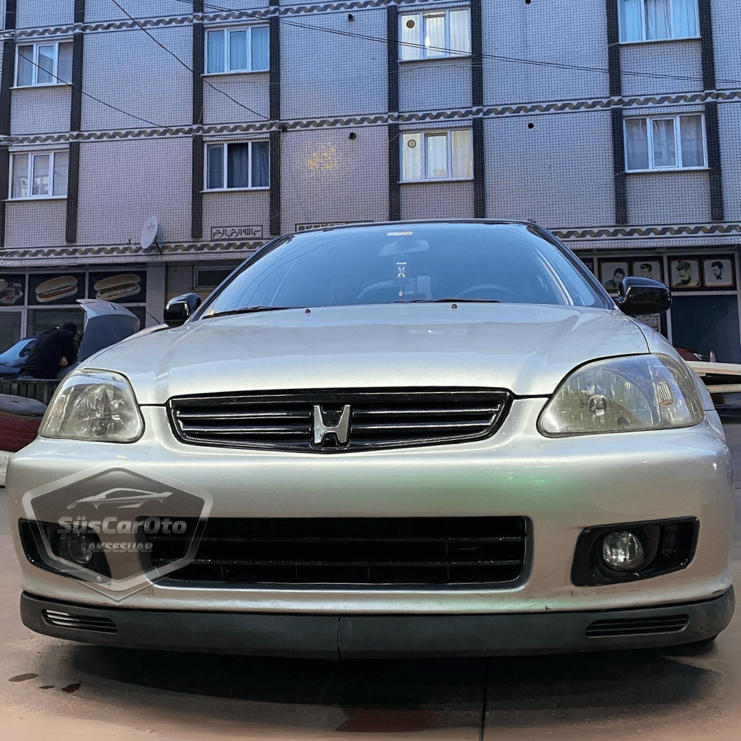 Honda Civic İES EK EJ 1996-2000 Uyumlu Üniversal V2 Laguna Lip Esnek Ön Lip 2 Parça Tampon Altı Dil Karlık Ön Ek image 2