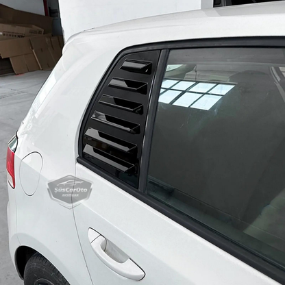 Vw Golf 6 2008-2012 Uyumlu Kelebek Cam Izgarası Kelebek Cam Vizörü Havalandırma Sağ Sol Takım Parlak Siyah image 3
