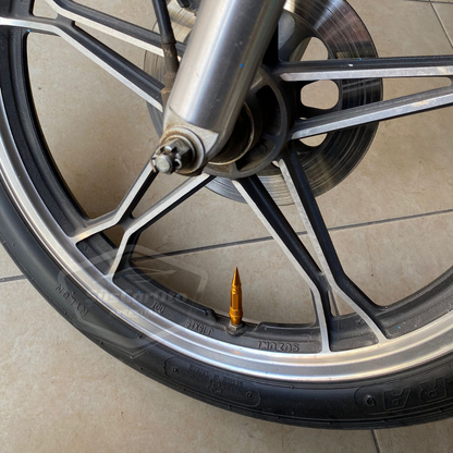 Sivri Sibop Kapağı Mermi Sibop Kapağı Araba Motosiklet Bisiklet Metal 4 lü Set Altın Sarı image 4