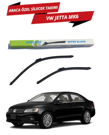 VW Jetta MK6 2011 Sonrası Sentinel Araca Özel Muz Ön Silecek Takımı Sağ Sol image 0