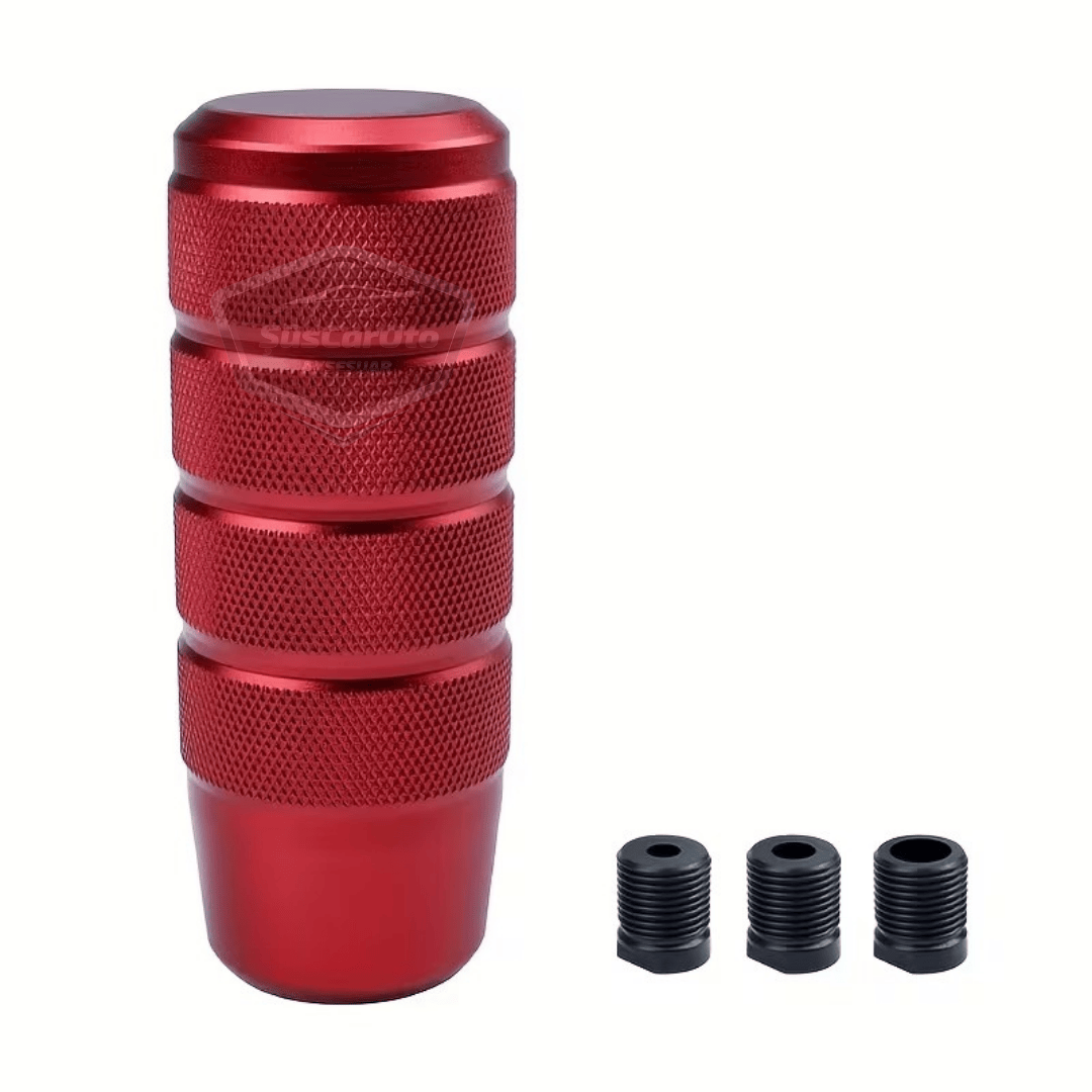Üniversal 9.5 cm JDM Metal Spor Görünümlü Vites Topuzu Aparatlı Alüminyum Alaşım Otomatik-Manuel Yarış Vites Kolu Kırmızı image 7