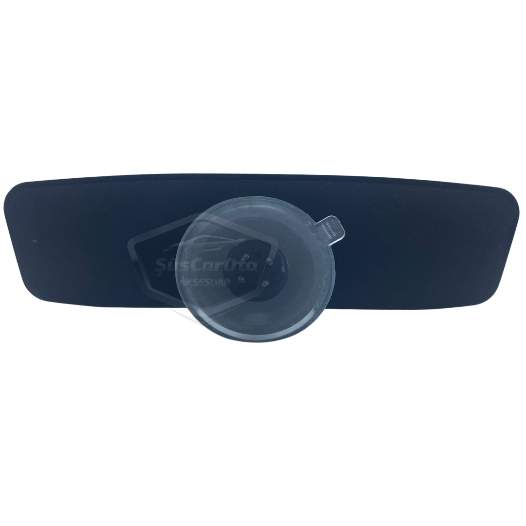 Her Araca Uyumlu Siyah Çerçeveli Dikiz Aynası 60 mm x 240 mm Vantuzlu İç İlave Ayna image 3