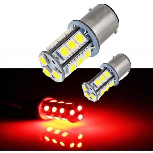 Carub Çakar Ledli Stop Ampulü Çift-Tek Duy Fren Lambası 18 Led KIRMIZI image 0