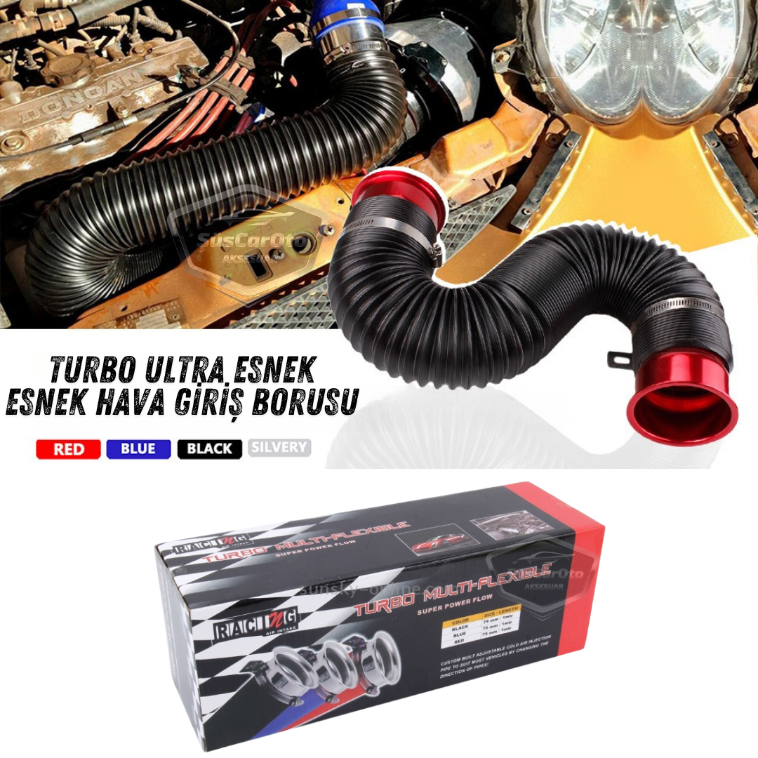 Universal Akordiyon Açık Hava Filtre Borusu Performans ve Ses Arttırıcı Uzayan Esnek Hortum 75 mm Hava Filtre Uzatma Sprali Mavi image 5