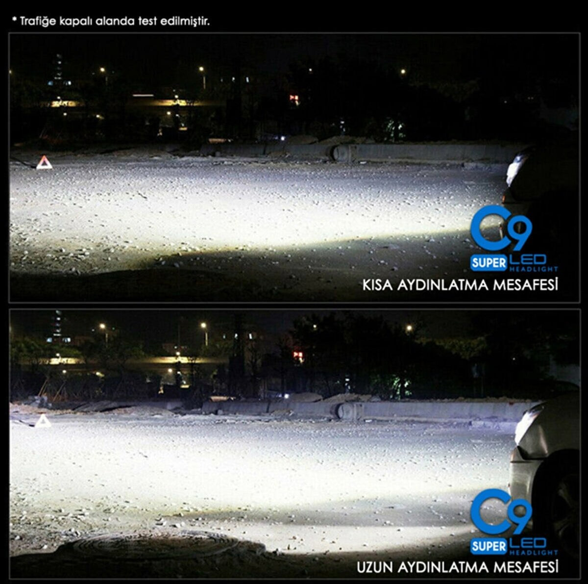 C9 Ultra Beyaz Led Xenon Soğutuculu Far Ampulü 8400 LM Şimşek Etkili Zenon HB4 9006 image 2