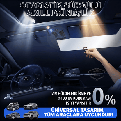 Universal Oto Katlanır Stor Perde Güneşlik Ön Arka Cam Gölgelik Otomatik Sürgülü Yeni Nesil Güneş Koruyucu Oto Araba Suv Tır 73 cm x 105 cm 2 Adet image 8