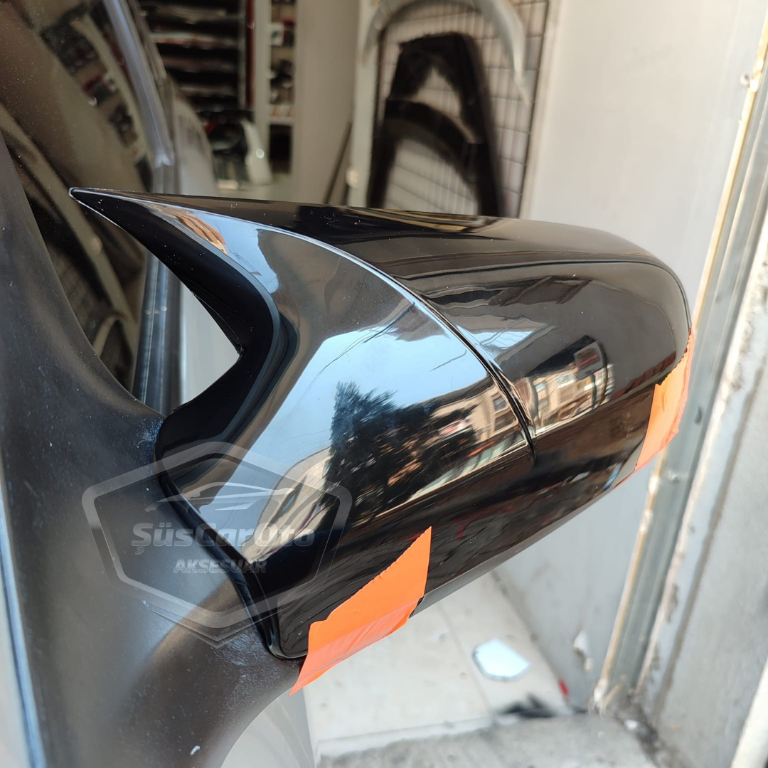 Opel Astra G 1998-2004 Uyumlu Batman Yarasa Ayna Kapağı Piano Black ABS Plastik image 1