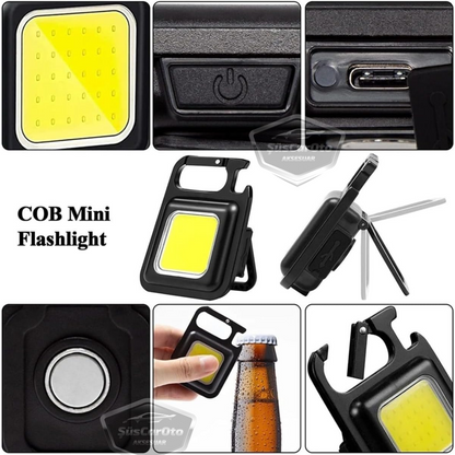 30 Ledli Mini El Feneri 4 Modlu Flash Çok Amaçlı Anahtarlık Su Geçirmez Şarjlı Mıknatıslı Led Işık Fonksiyonel Kamp Cep Işığı 1000 Lümen image 1