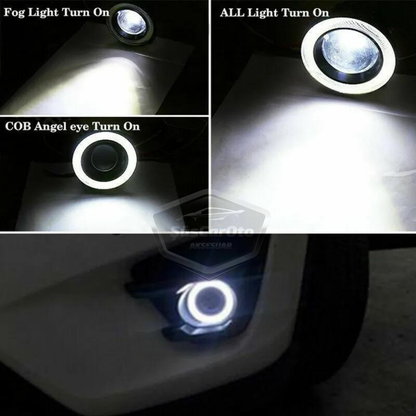 Renault Fluence 2009-2016 Uyumlu Üniversal Mercekli Angel Sis Farı Metal Su Geçirmez 76 mm Beyaz Halkalı Gündüz Farı Angel Eyes 2 Adet image 9