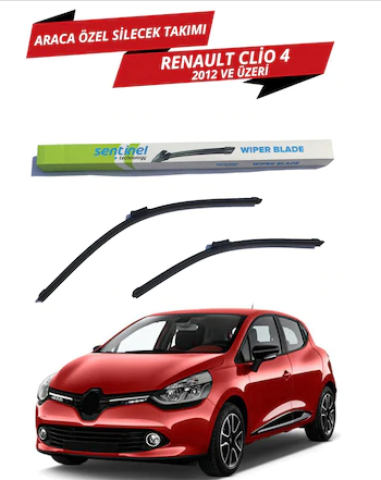 Renault Clio 4 2012 Sonrası Sentinel Araca Özel Muz Ön Silecek Takımı Sağ Sol image 0