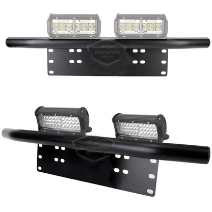 Her Araca Uyumlu Plaka Altlığı ve Koruma Demiri Sis Ayağı SUV 4X4 Off Road Led Montaj Braketi Plakalık Led Bağlantı Ayağı Krom image 5