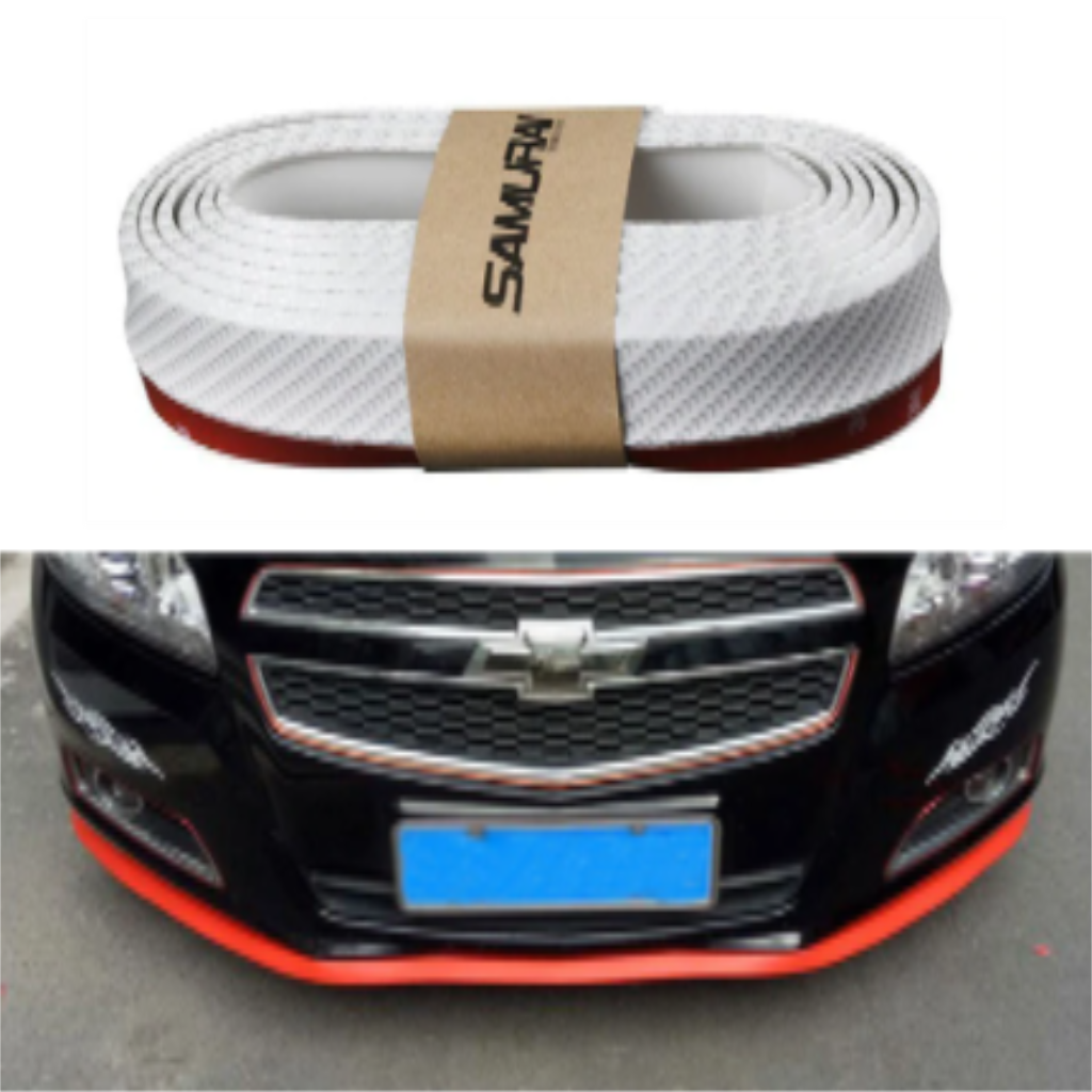 SAMURAİ Renkli Ez Lip Ön Lip Esnek Yumuşak 3M Yapışkanlı Ek 2.5 m Beyaz Karbon image 0
