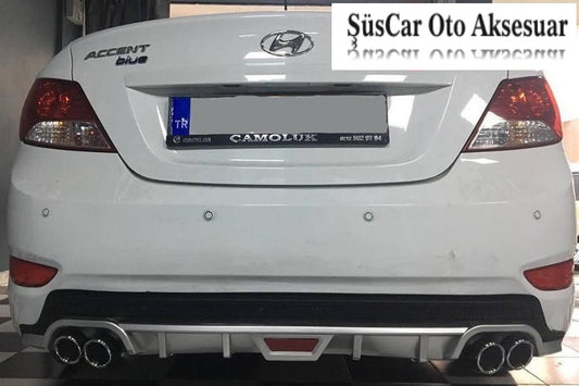 Hyundai Accent Blue 4 Çıkışlı Egzoz Görünümlü Difüzör Tampon Eki image 0