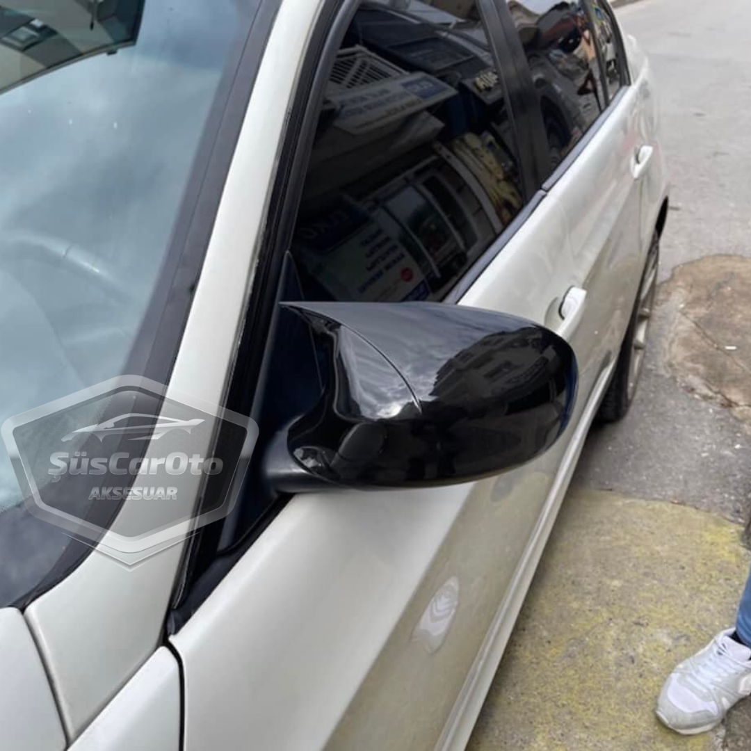 BMW E90 LCİ Makyajlı Kasa 2008-2011 3 Serisi Batman Yarasa Ayna Kapağı Piano Black ABS Plastik image 2
