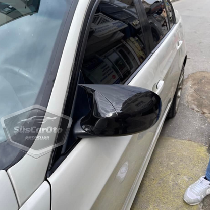 BMW E90 LCİ Makyajlı Kasa 2008-2011 3 Serisi Batman Yarasa Ayna Kapağı Piano Black ABS Plastik image 2