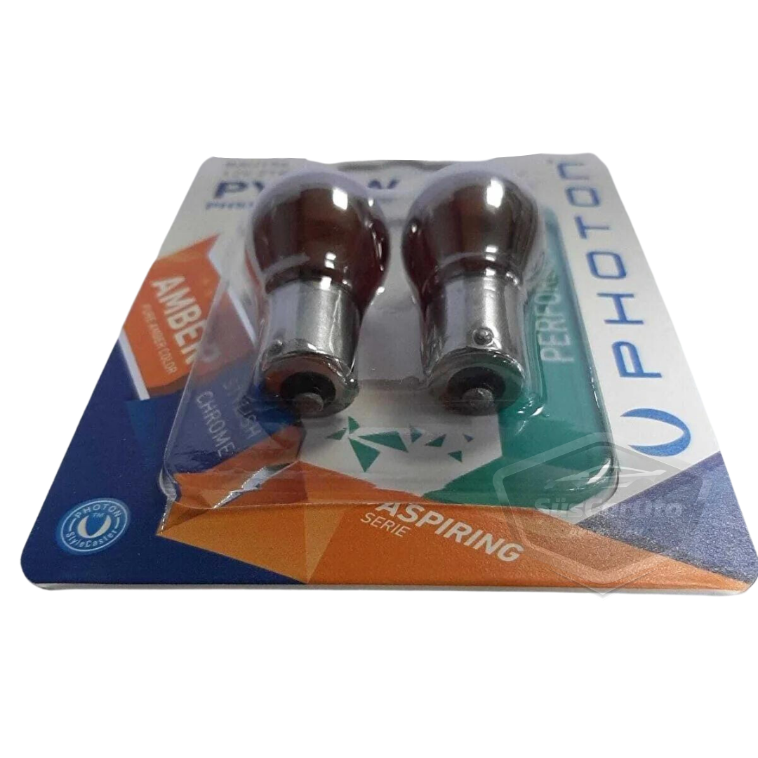Photon Diadem Ampul Krom Amber Tek Duy Sinyal Ampulü 12V 21W 93 Turuncu Işık PY21W Yakın Tırnak 2'li Takım image 4