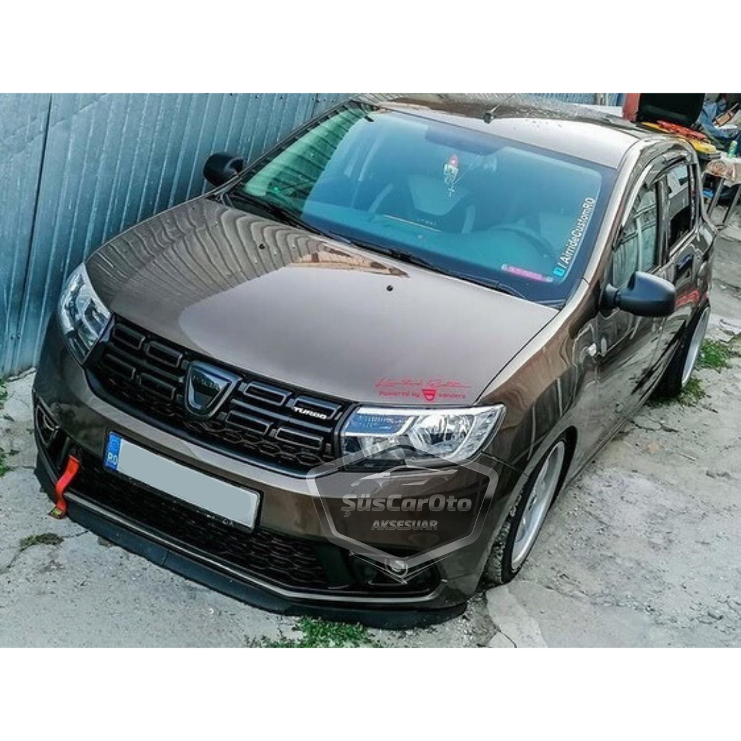 Dacia Sandero Mk2 Mk2.5 2009-2020 Uyumlu Üniversal Astra H lip Esnek Ön Lip 2 Parça Tampon Altı Dil Karlık Ön Ek image 2