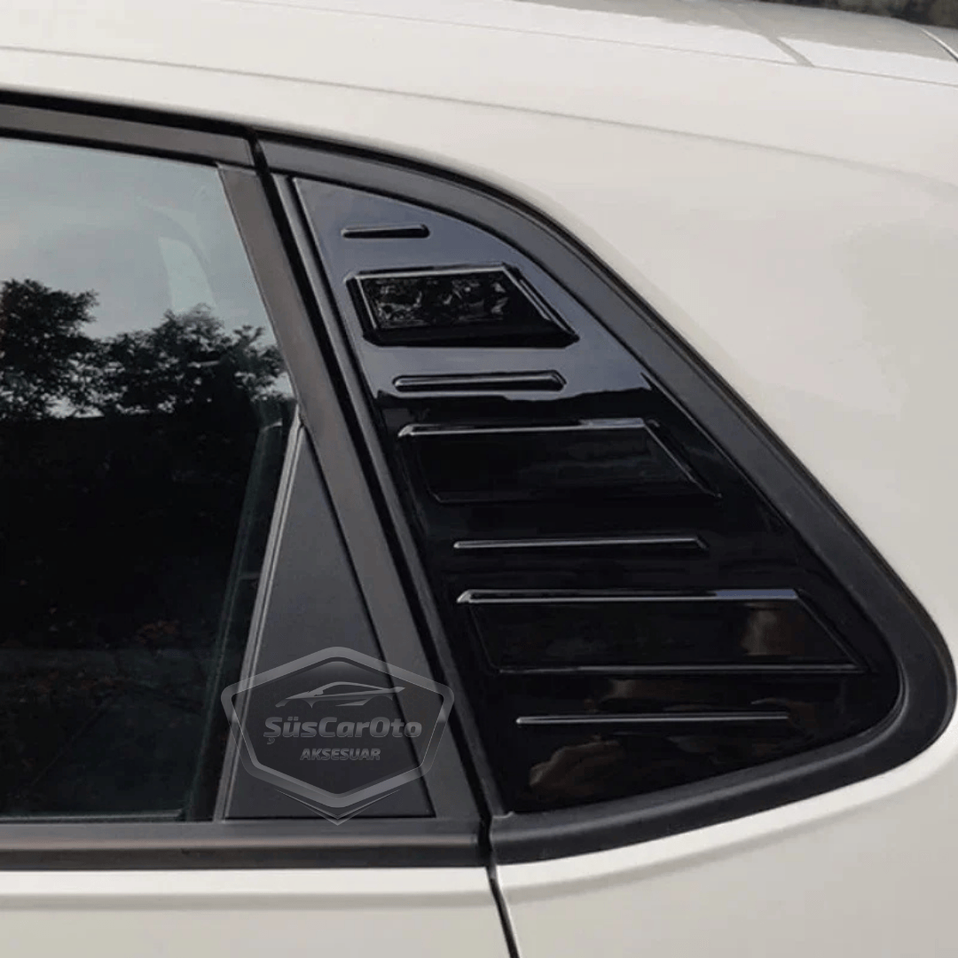 Vw Polo MK6 2018 Sonrası Uyumlu Kelebek Cam Izgarası Kelebek Cam Vizörü İthal Havalandırma Sağ Sol Takım Parlak Siyah 1.Sınıf image 7