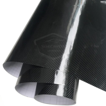 5D Ultra Parlak Karbon Fiber Folyo Film 30 x100 cm Hava Kanallı Yapışkanlı Laptop Cep Telefonu Araç Kaplama Folyosu Çok Amaçlı Jelatinli Siyah image 8