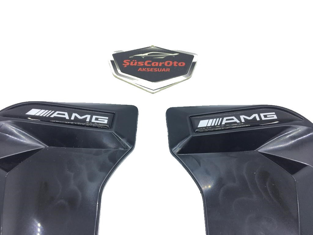 AMG Logolu Piano Black Esnek Çamurluk Venti Izgarası Sağ Sol 2 Adet image 2