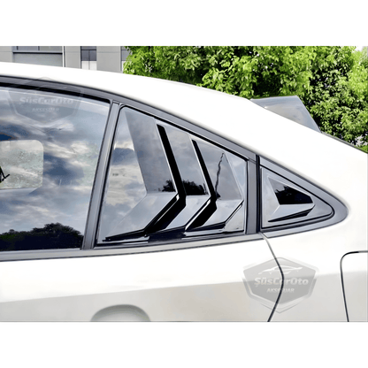 Toyota Corolla 2018 Sonrası E210 Uyumlu Kelebek Cam Izgarası Kelebek Cam Vizörü İthal Havalandırma Sağ Sol Takım Parlak Siyah 1.Sınıf image 2