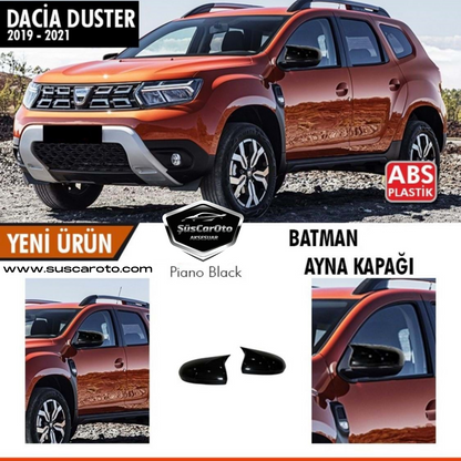 Dacia Duster 2 2018 Sonrası Batman Yarasa Ayna Kapağı Piano Black ABS Plastik image 0