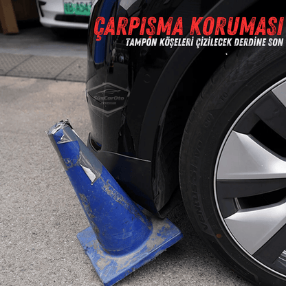 Üniversal Her Araca Uyumlu Esnek Tampon Köşesi Koruma Bandı Tampon Köşe Koruyucu Şerit Yumuşak Bant 2 Parça Beyaz 35 cm image 2