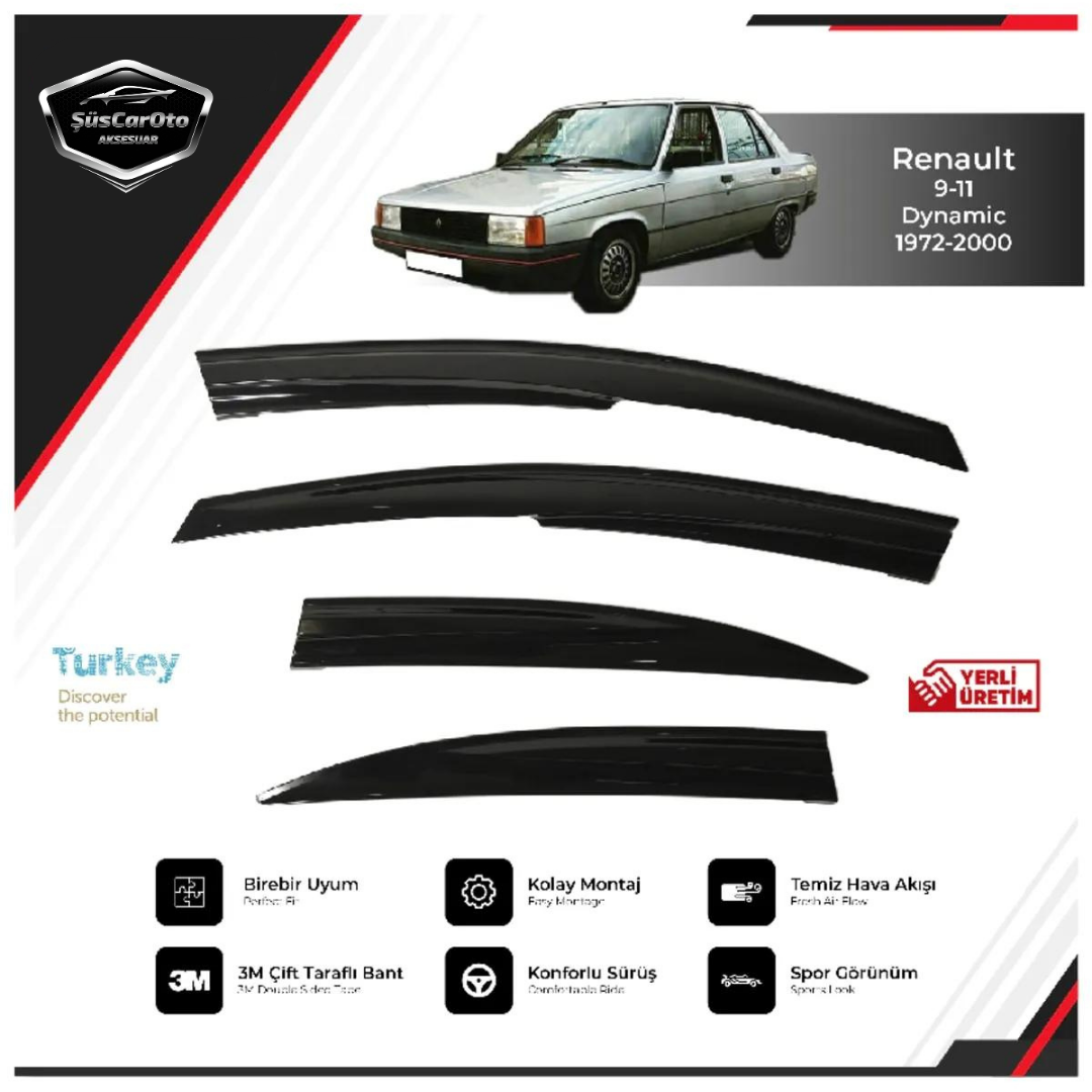 Renault 9-11 Broadway Fairway Spring Flash Tüm Kasalar İçin Uyumlu Mugen Cam Rüzgarlığı Seti 4'lü İthal image 3