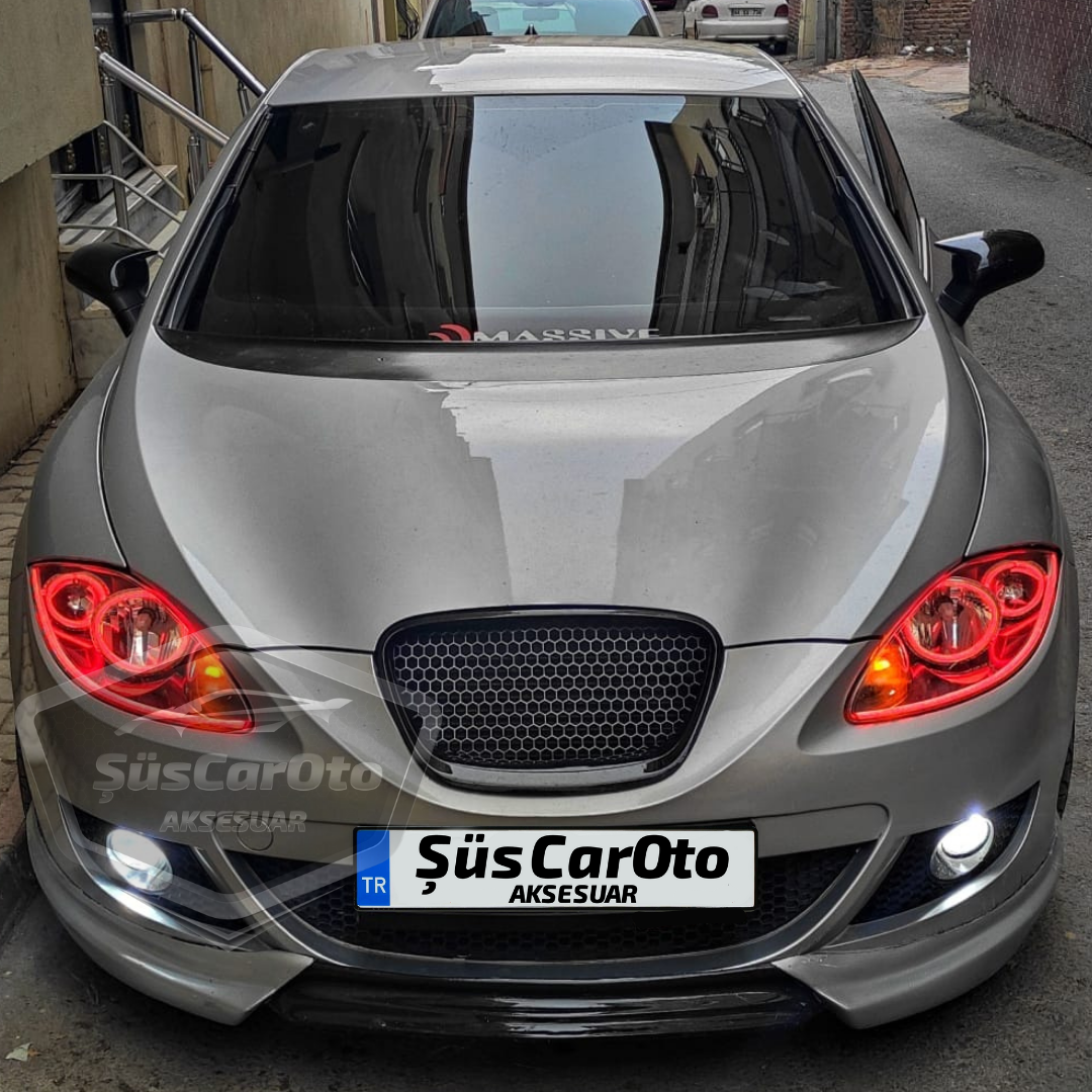 Seat Leon Mk2 2005-2008 Makyajsız Kasa İle Uyumlu Batman Yarasa Ayna Kapağı Piano Black ABS Plastik image 0