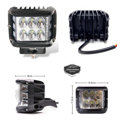 Off Road Led Lamba Delici Yayıcı Beyaz-Beyaz Flaşlı Kare Sis Farı Projektör 45W 12 Led Metal Arazi Çalışma Lambası 1 Adet image 7