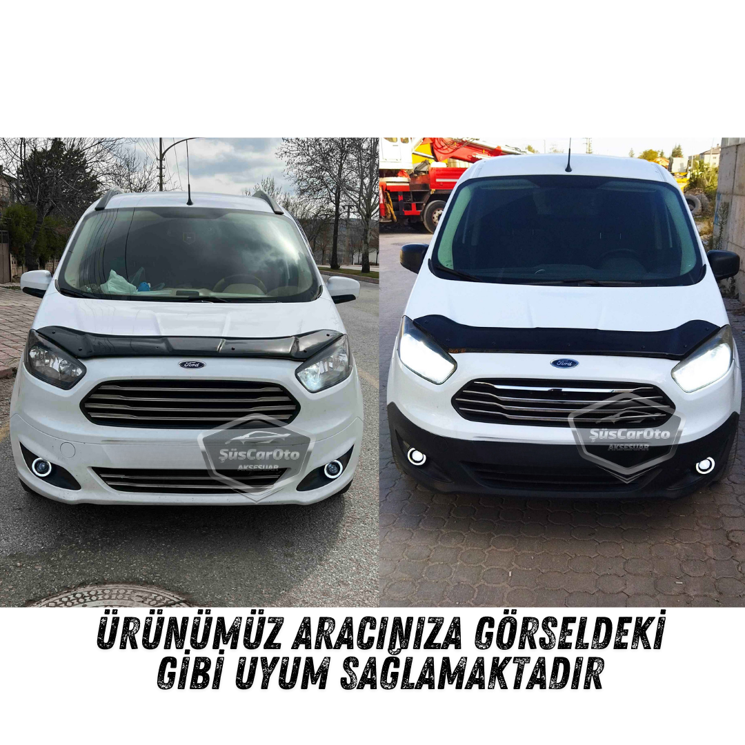 Ford Courier 2014-2023 Uyumlu Üniversal Mercekli Angel Sis Farı Metal Su Geçirmez 76 mm Beyaz Halkalı Gündüz Farı Angel Eyes 2 Adet image 2