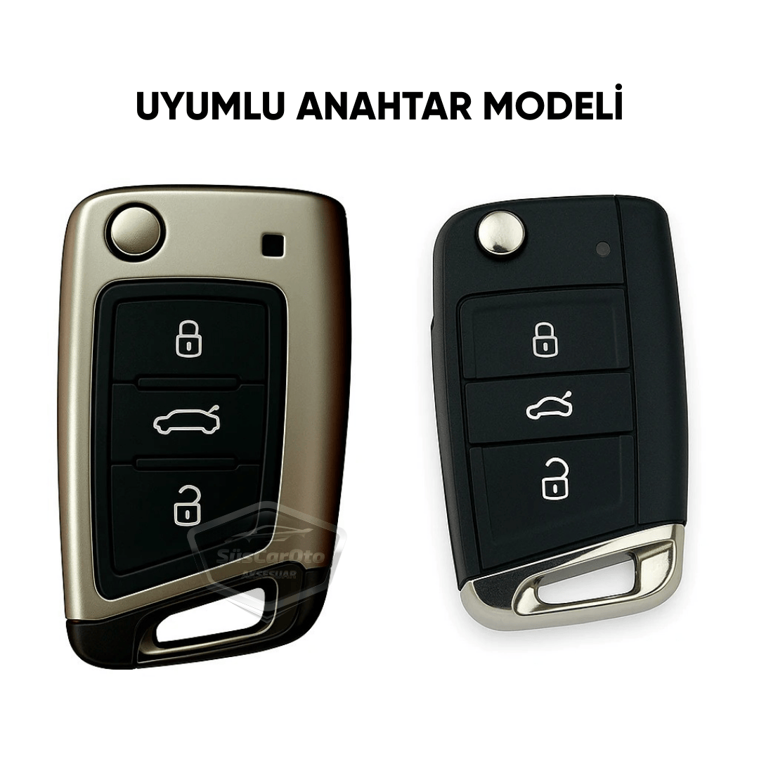 Volkswagen Polo Golf T-Roc T-Cross Passat Jetta Taigo Tiguan Sustalı Anahtar Uyumlu Silikon Anahtar Kılıfı Oto Anahtar Kabı Darbe Emici Anahtarlık Koyu Titan Gri image 4