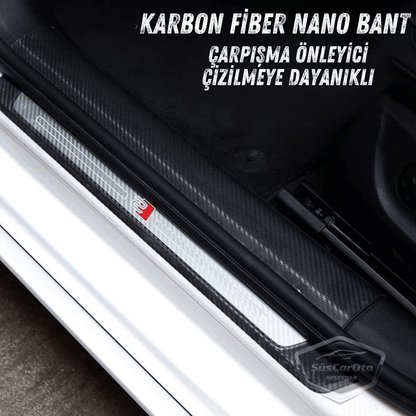 Üniversal Araç İçi 3D Şeffaf Karbon Kapı Eşik Bandı Arka Tampon Eşiği Koruma Folyosu Orijinal Hava Kanallı Yapışkanlı İthal Çok Amaçlı Tampon Koruma 5 Metre image 3