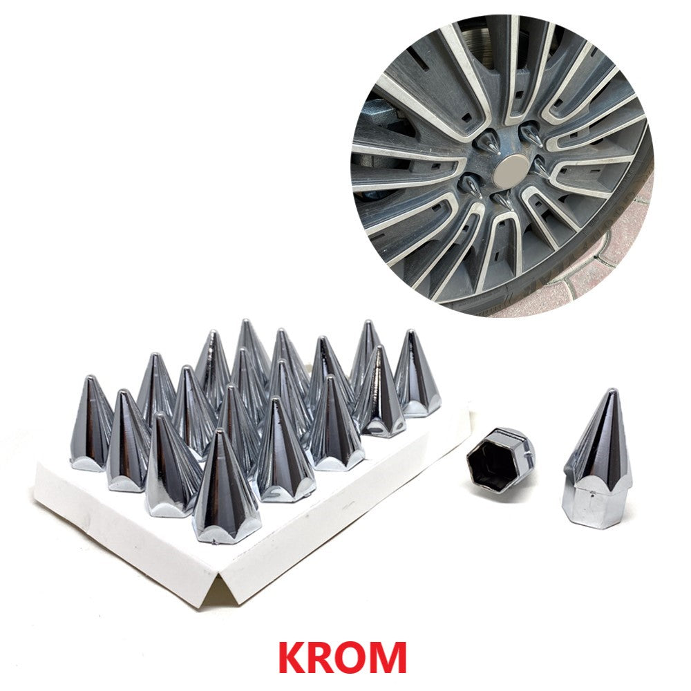 Sivri Mermi Bijon Kapağı Sökme Aparatlı 20 li Set 17 mm-19 mm KROM image 0