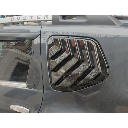 Dacia Duster 2010-2017 Uyumlu Kelebek Cam Izgarası Kelebek Cam Vizörü Havalandırma Sağ Sol Takım Parlak Siyah image 6