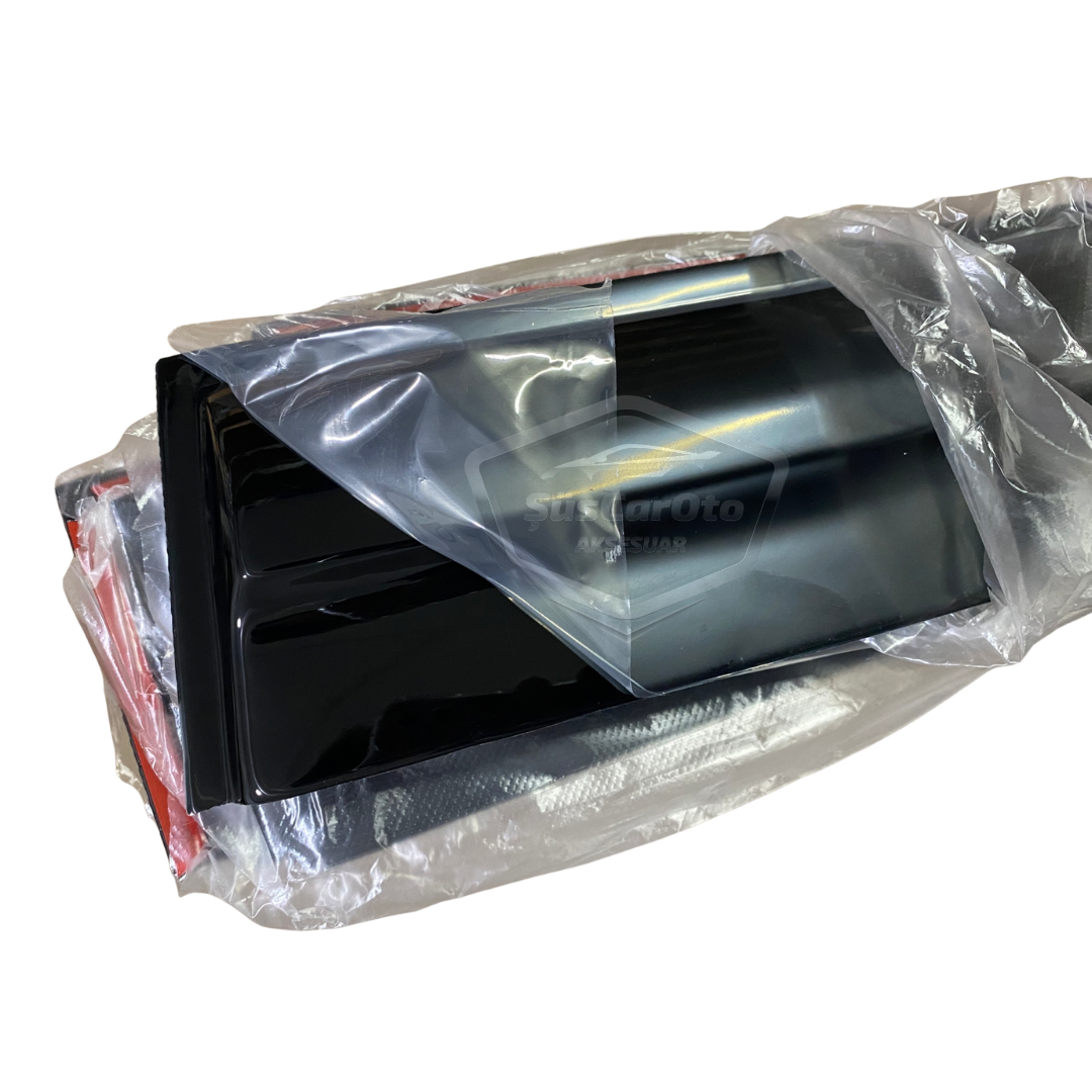 Vw Passat B6 2005-2010 Uyumlu Mugen Cam Rüzgarlığı Seti Piano Black 4'lü İthal image 3