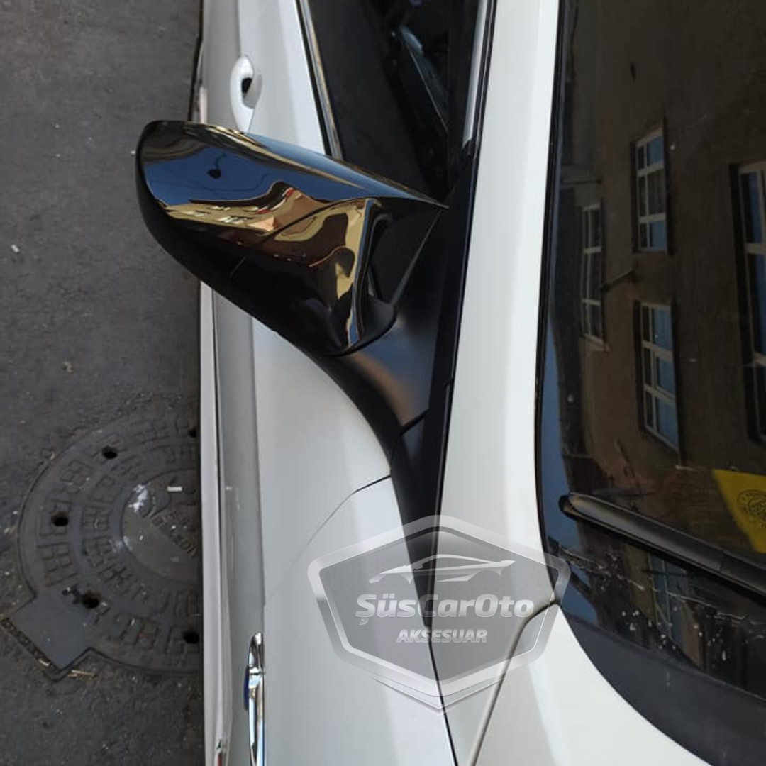 Hyundai Accent Blue 2010-2018 Sinyalsiz Batman Yarasa Ayna Kapağı Piano Black ABS Plastik image 3