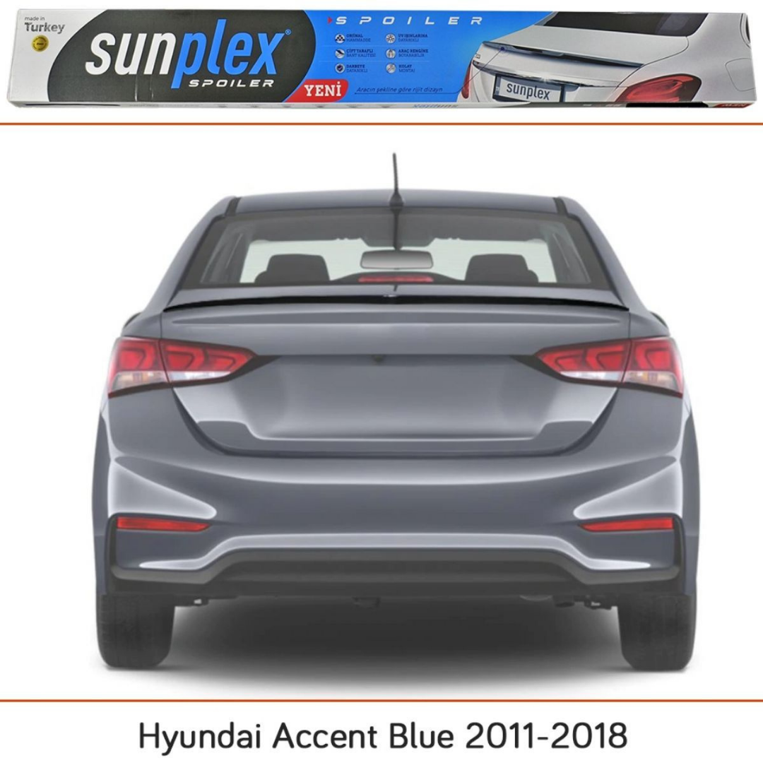 Sunplex Hyundai Accent Blue Bagaj Üstü Spoiler Piano Black 2011-2018 image 0