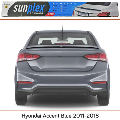 Sunplex Hyundai Accent Blue Bagaj Üstü Spoiler Piano Black 2011-2018 image 0